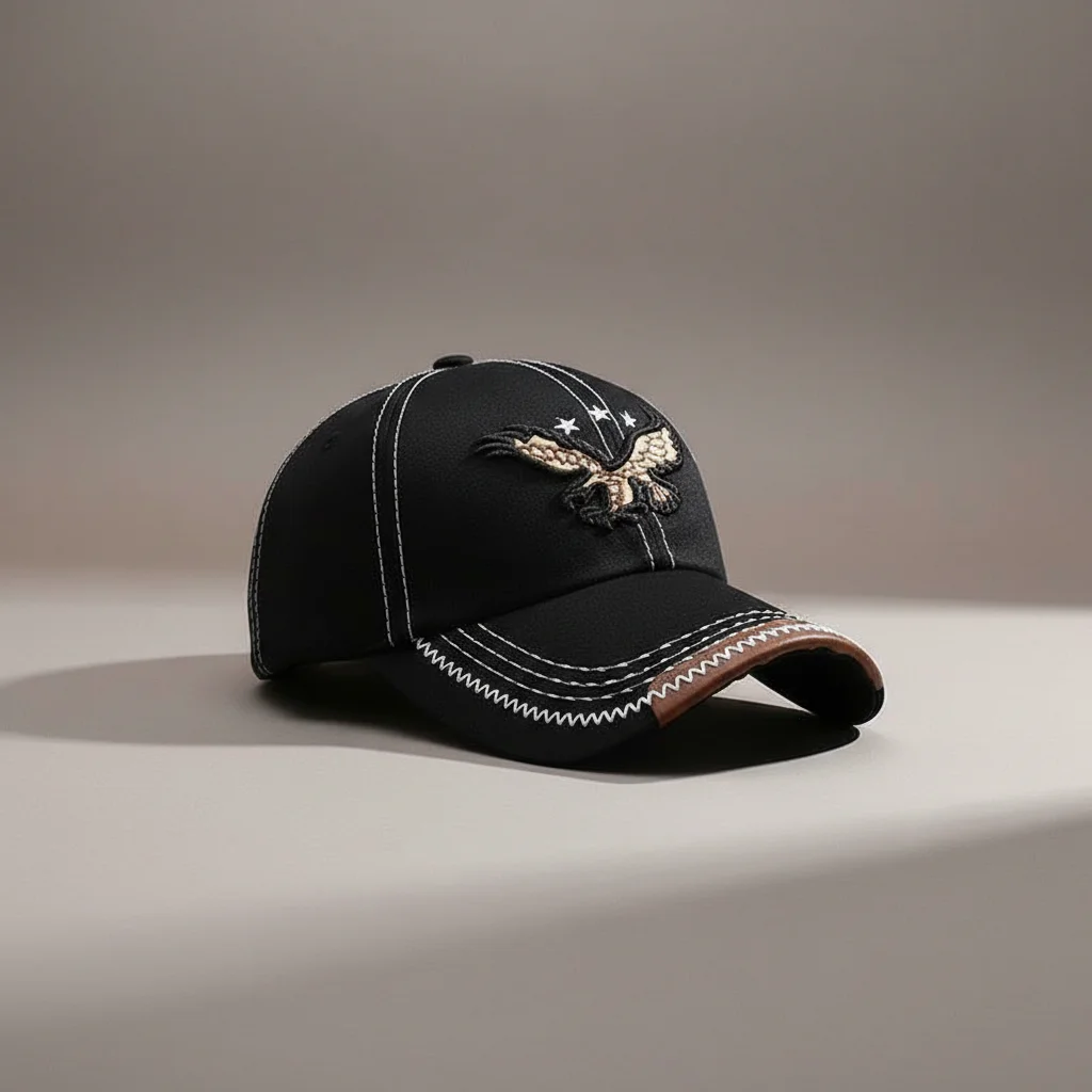 casquette vintage brodée style baseball aventure - Vue 1 - casquette vintage