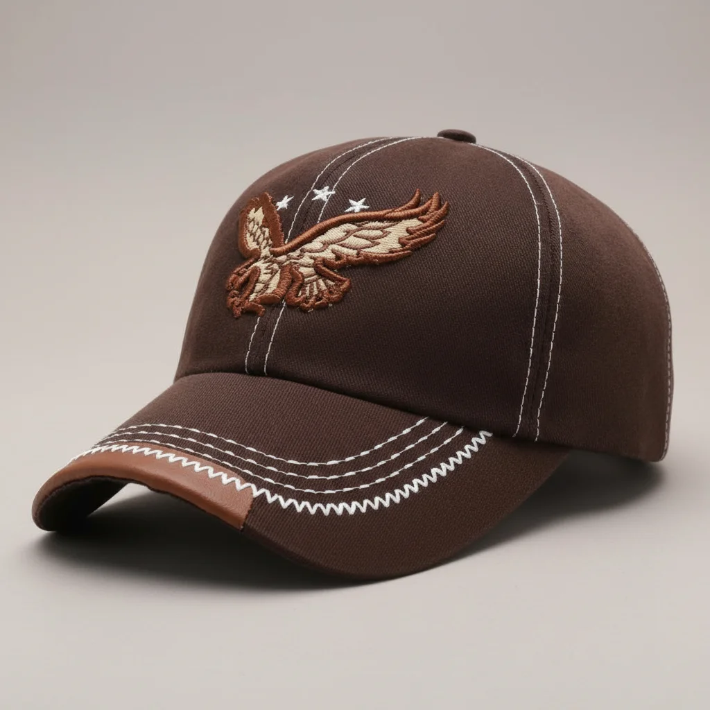Casquette vintage coton brodé aigle voyage - Vue 1 - casquette vintage