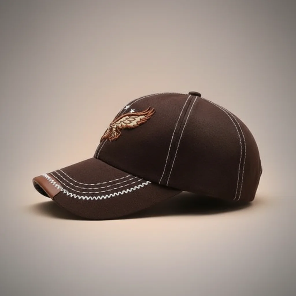 Casquette vintage coton brodé aigle voyage - Vue 2 - casquette vintage