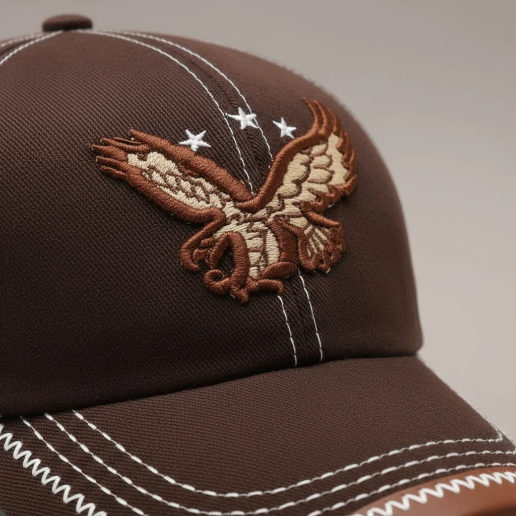 Casquette vintage coton brodé aigle voyage - Vue 4 - casquette vintage