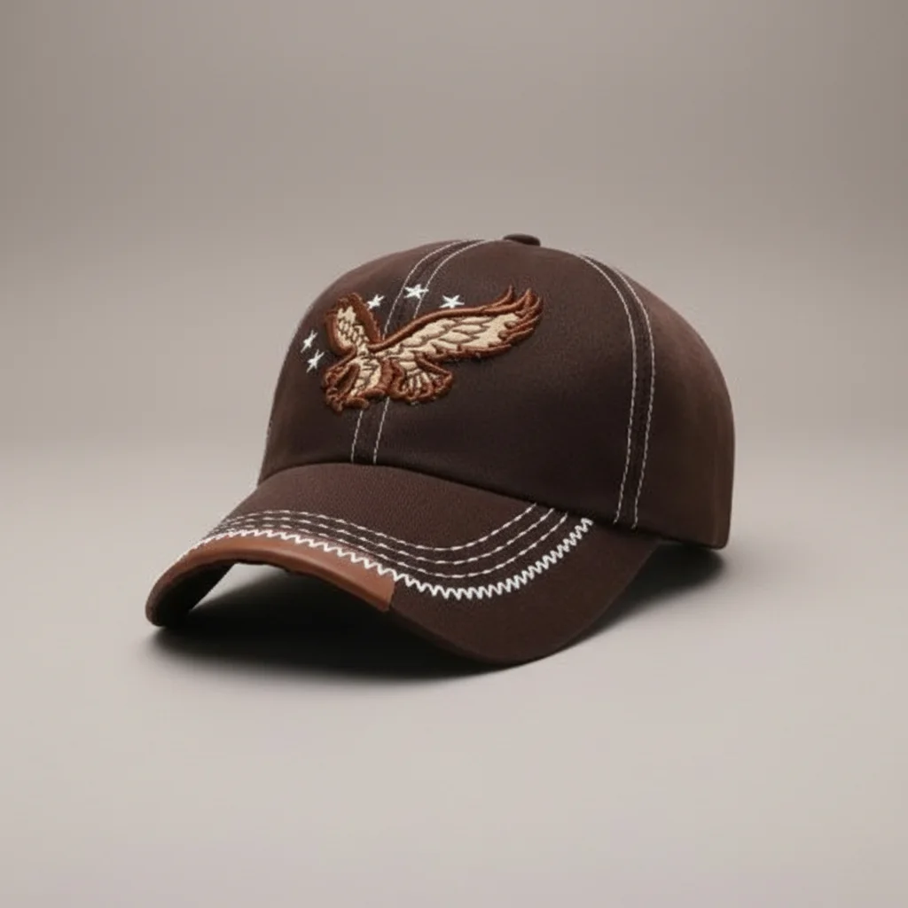 Casquette vintage coton brodé aigle voyage - Vue 5 - casquette vintage