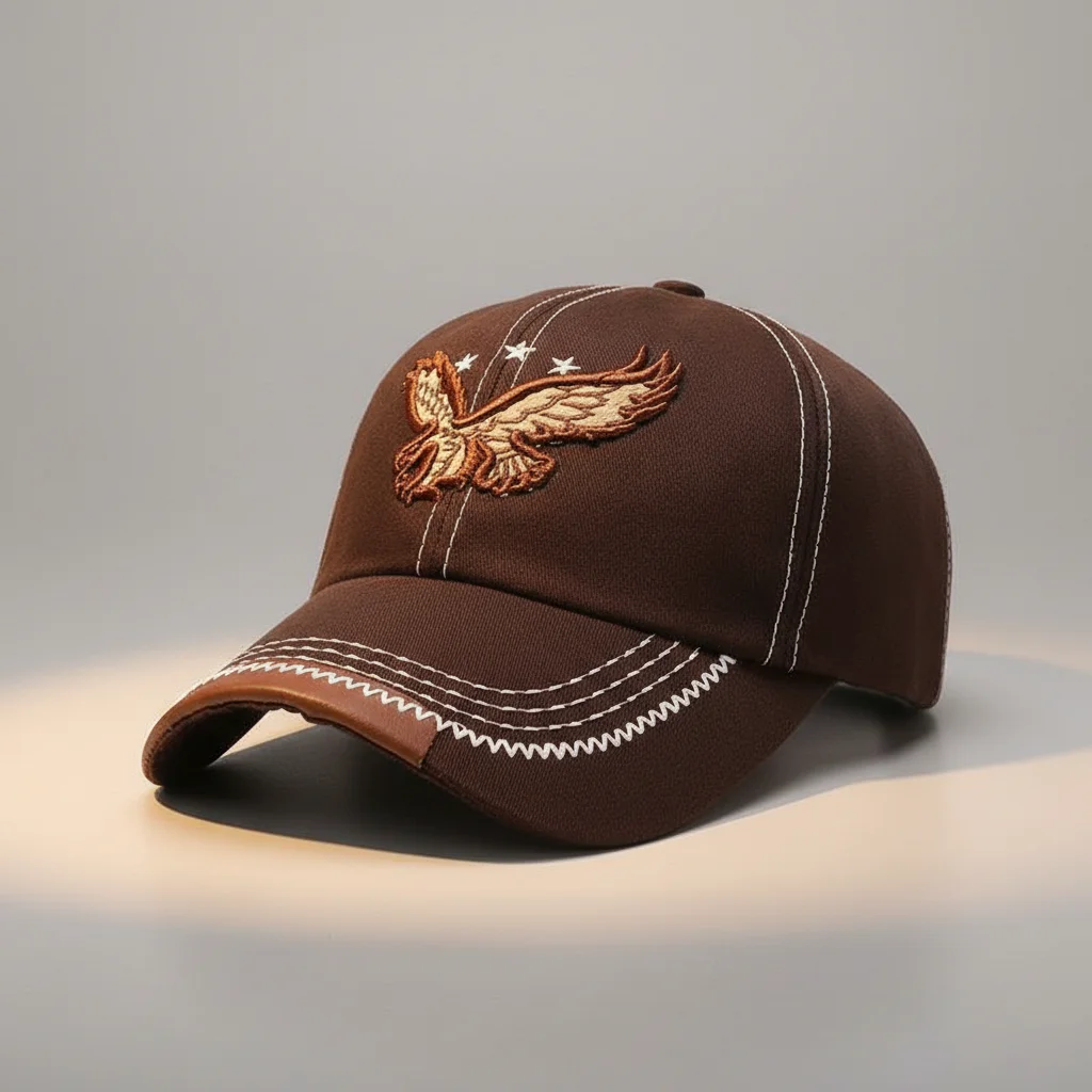 Casquette vintage coton brodé aigle voyage - Vue 6 - casquette vintage