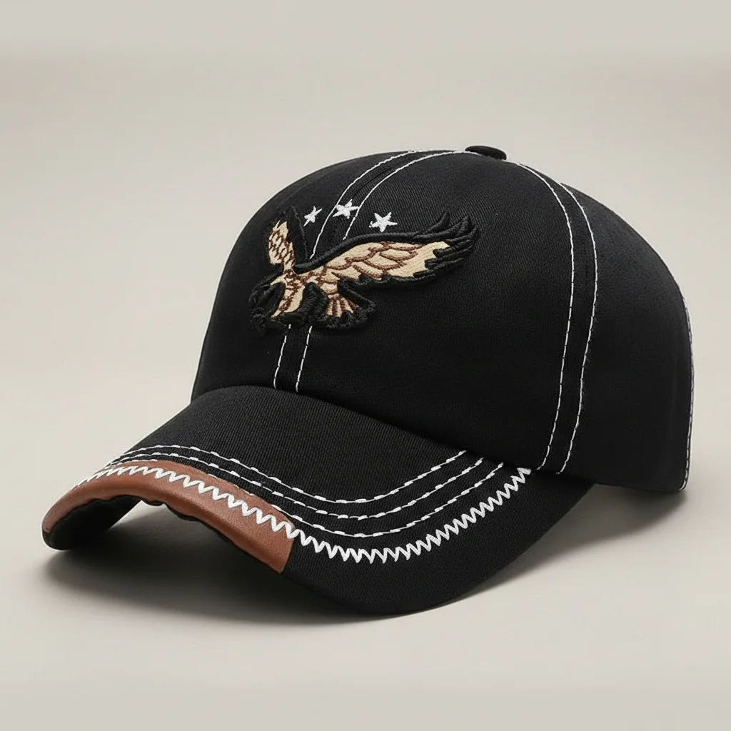 Casquette vintage coton brodé aigle voyage - Vue 7 - casquette vintage