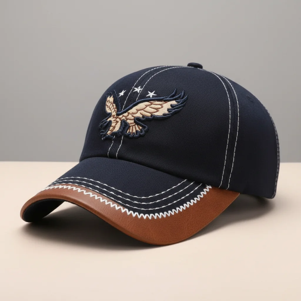 Casquette vintage coton brodé aigle voyage - Vue 8 - casquette vintage