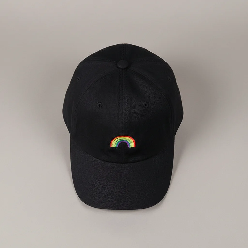 casquette vintage coton brodé arc-en-ciel - Vue 3 - casquette vintage