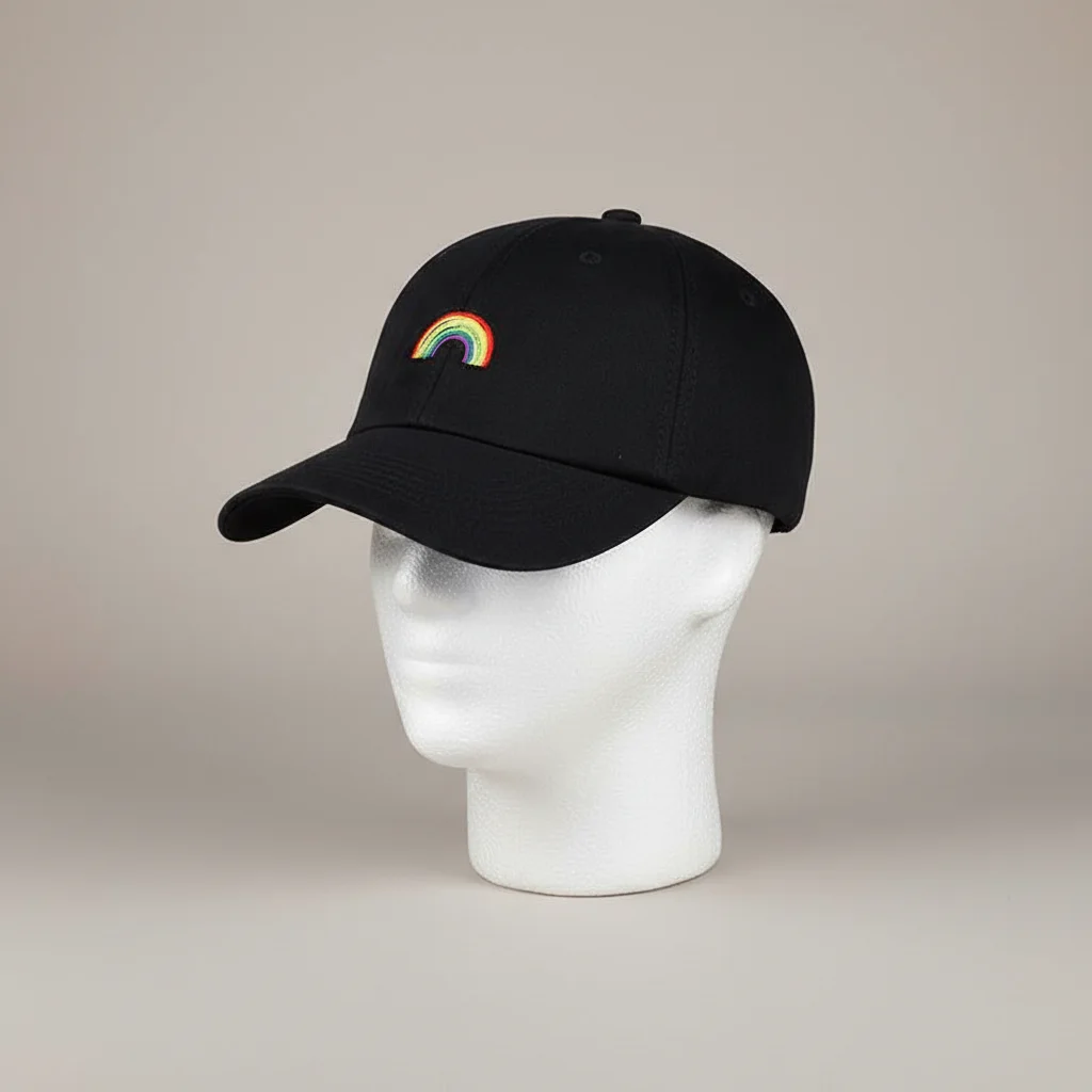 casquette vintage coton brodé arc-en-ciel - Vue 5 - casquette vintage