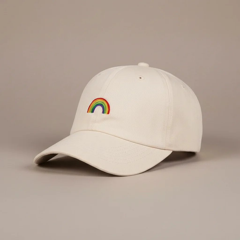 casquette vintage coton brodé arc-en-ciel - Vue 7 - casquette vintage