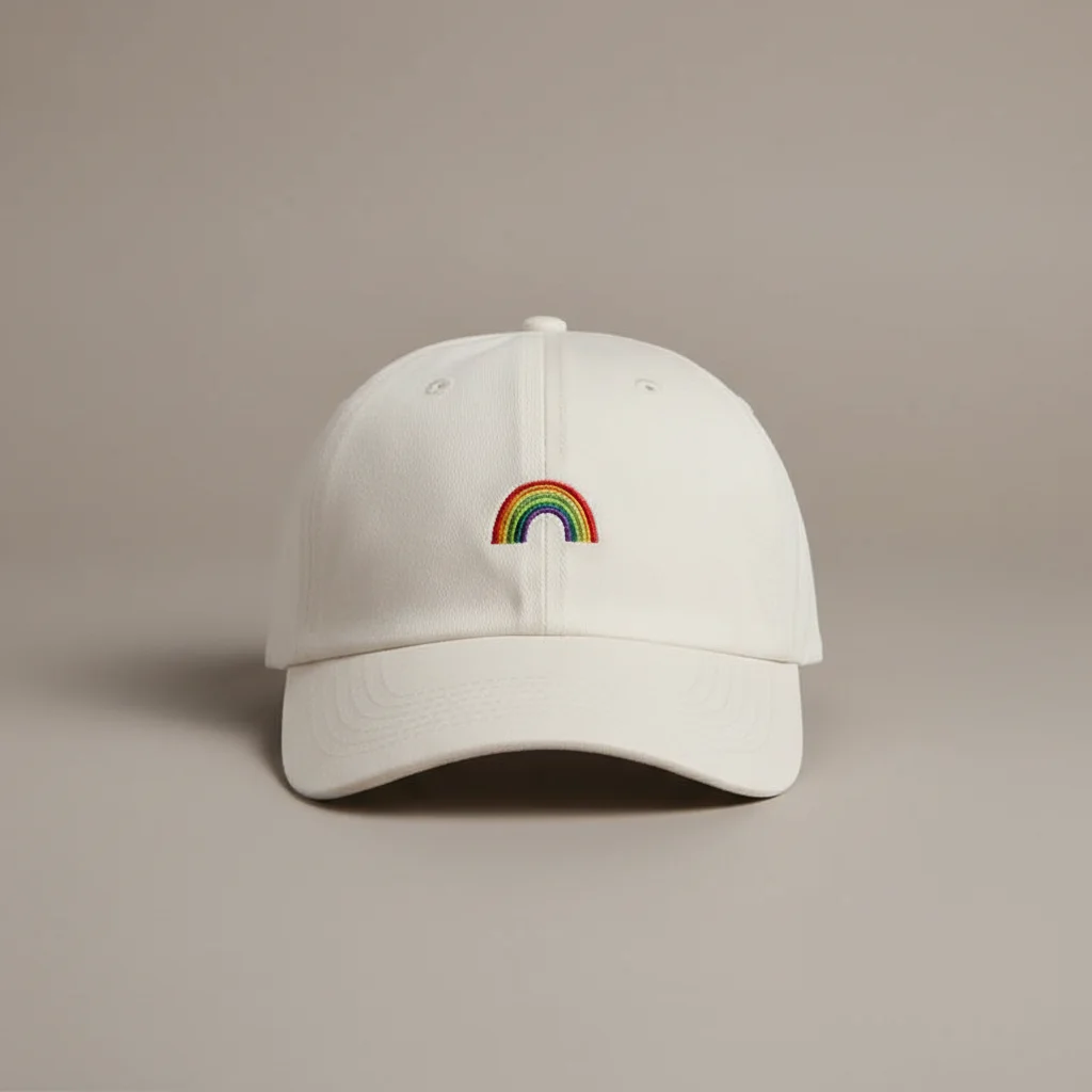 casquette vintage coton brodé arc-en-ciel - Vue 9 - casquette vintage