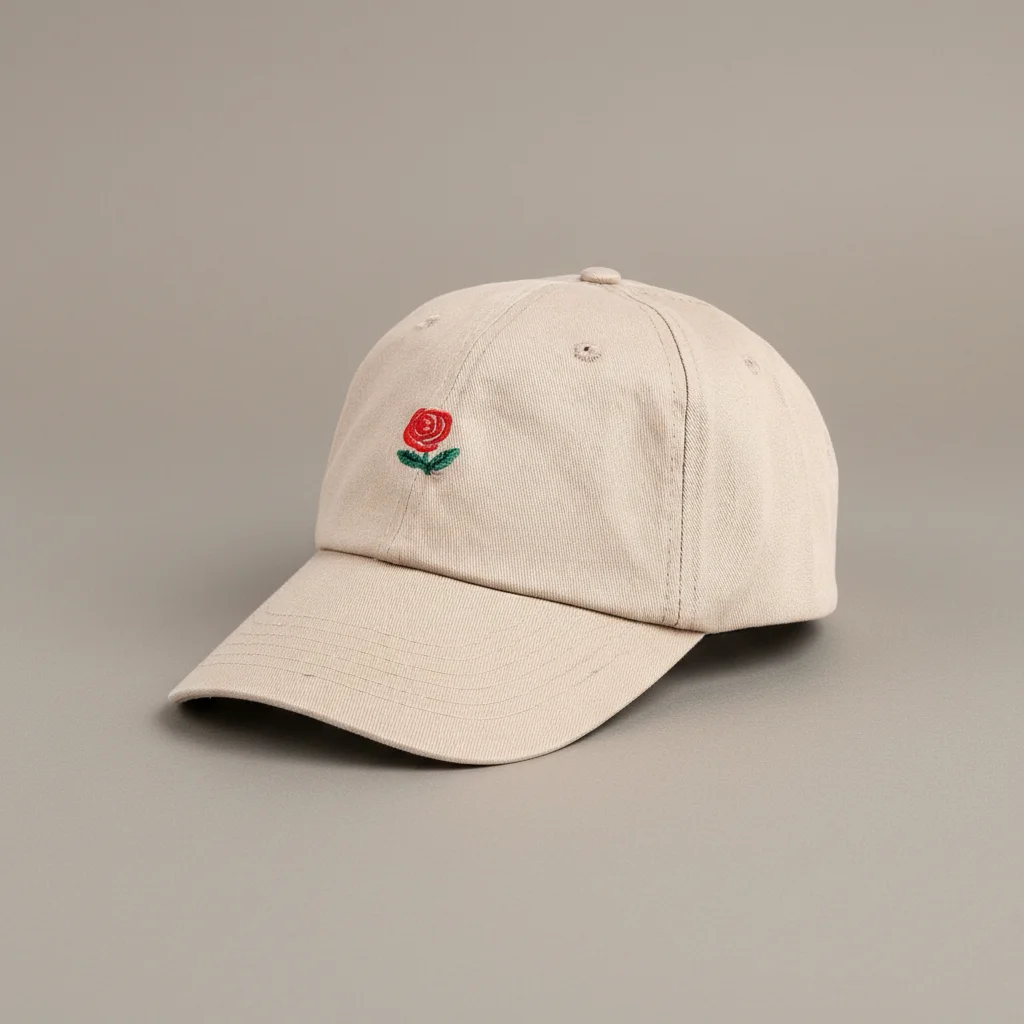 Casquette vintage coton brodé fleur délicate - Vue 1 - casquette vintage