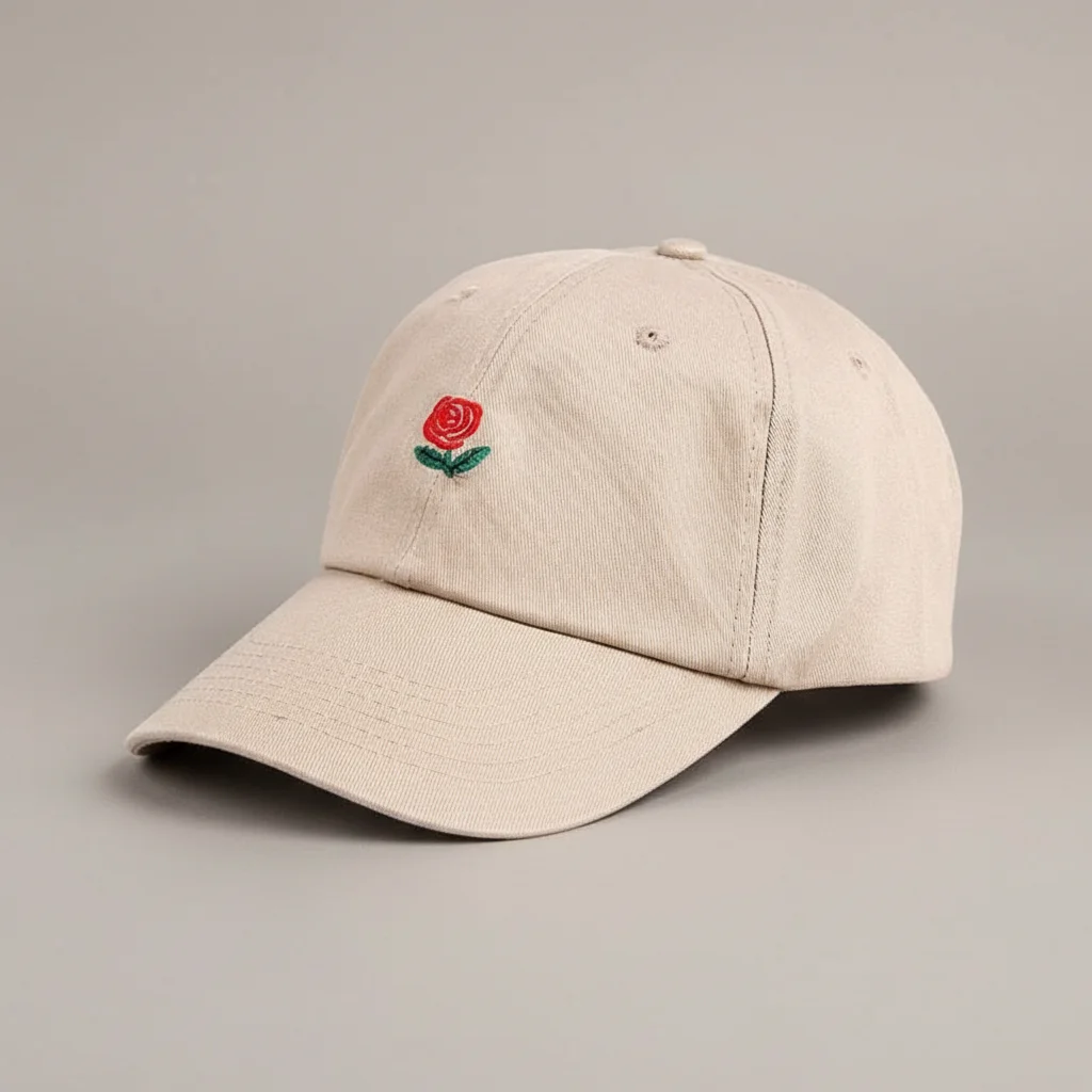 Casquette vintage coton brodé fleur délicate - Vue 2 - casquette vintage