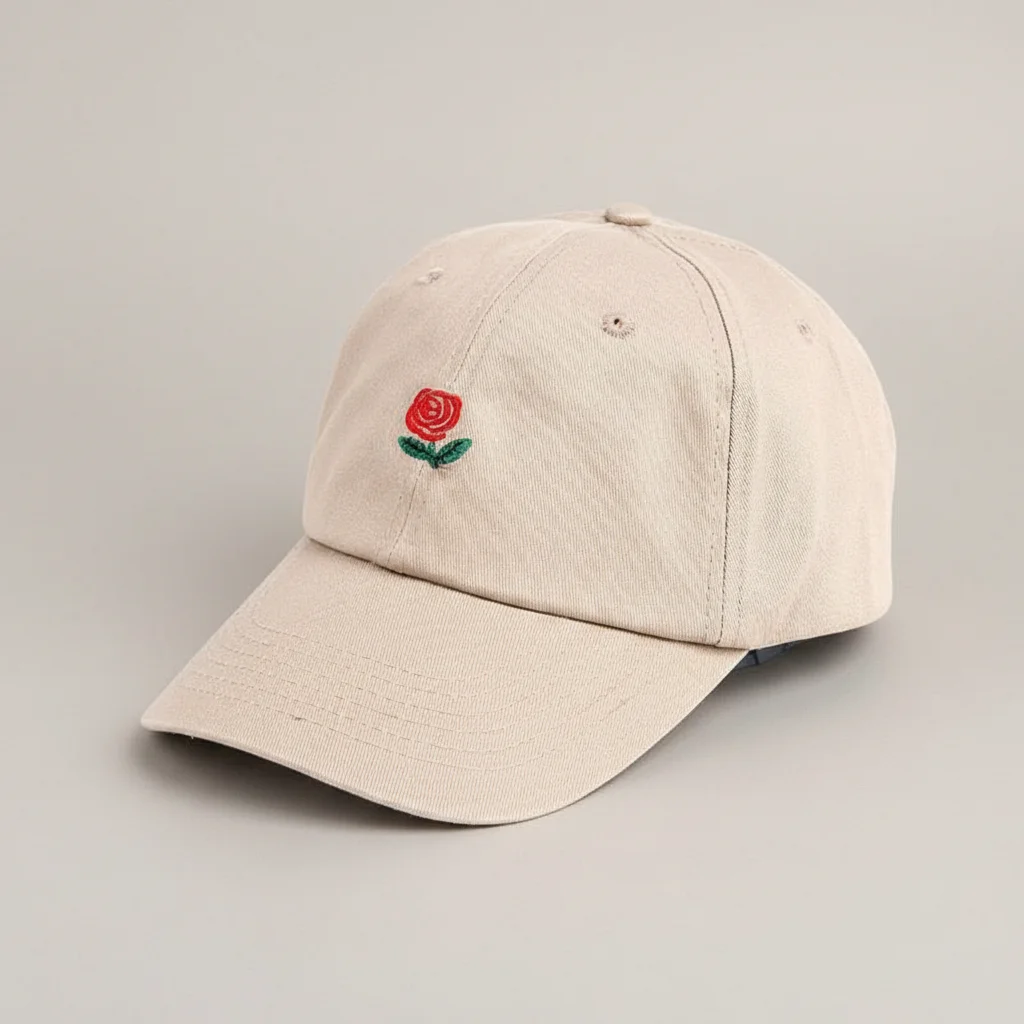 Casquette vintage coton brodé fleur délicate - Vue 5 - casquette vintage