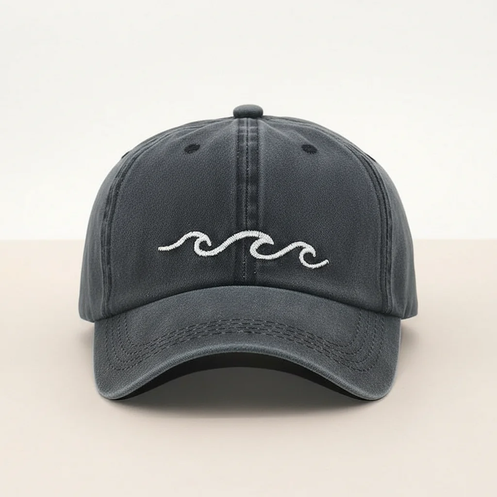 casquette vintage coton brodé motif marin - Vue 1 - casquette vintage