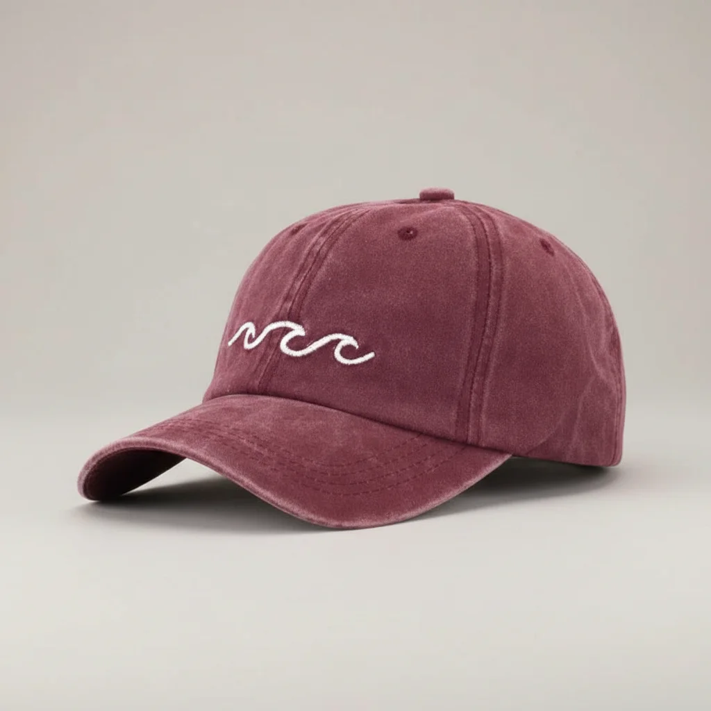 casquette vintage coton brodé motif vague - Vue 2 - casquette vintage