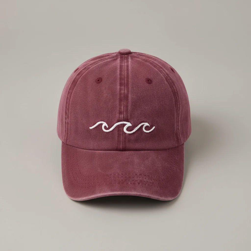 casquette vintage coton brodé motif vague - Vue 3 - casquette vintage
