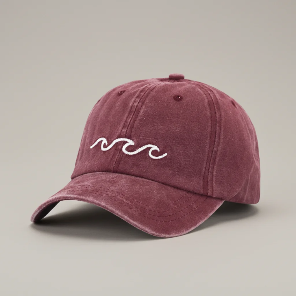 casquette vintage coton brodé motif vague - Vue 4 - casquette vintage