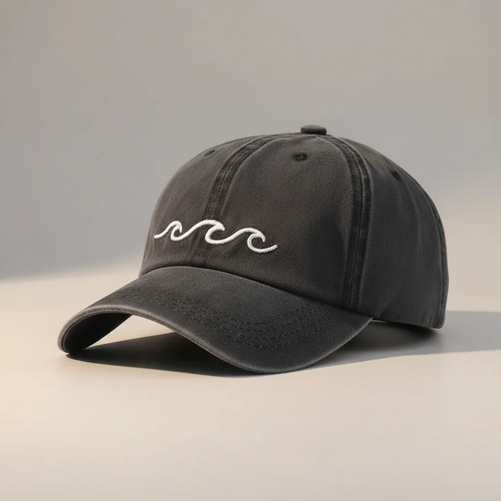 casquette vintage coton brodé motif vague - Vue 7 - casquette vintage