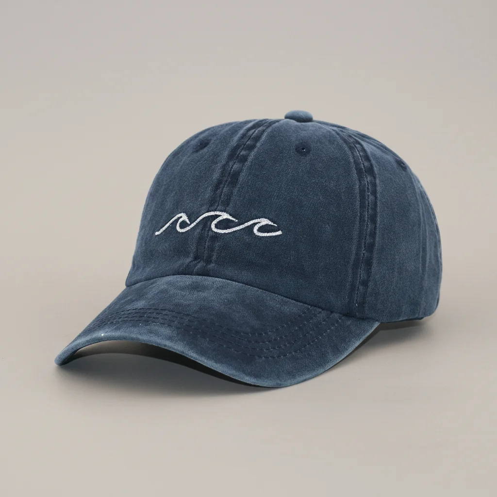 casquette vintage coton brodé motif vague - Vue 8 - casquette vintage