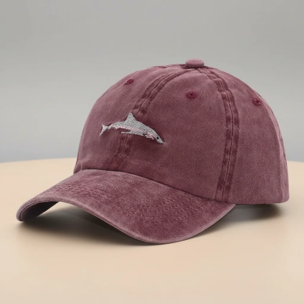 Casquette vintage coton brodé requin audacieux - Vue 1 - casquette vintage