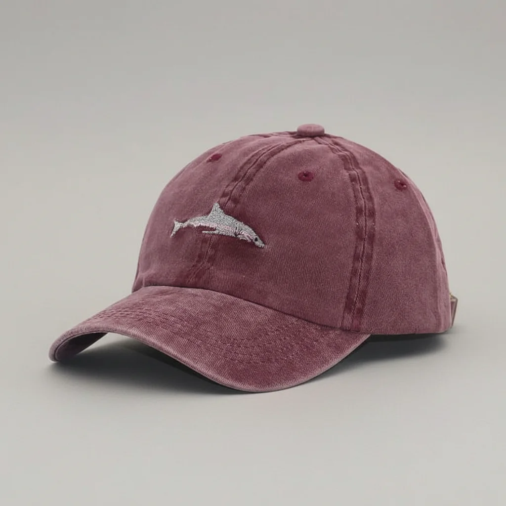 Casquette vintage coton brodé requin audacieux - Vue 3 - casquette vintage