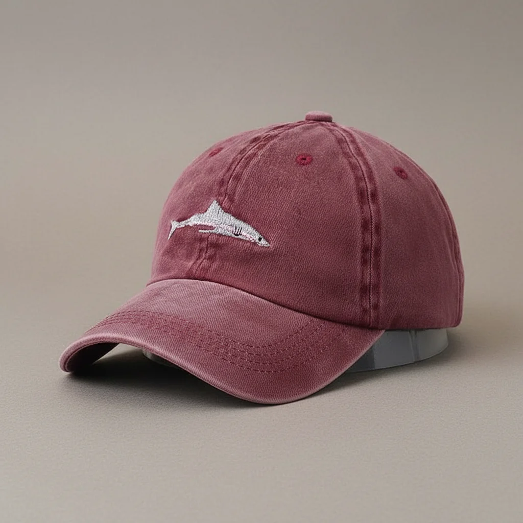 Casquette vintage coton brodé requin audacieux - Vue 5 - casquette vintage