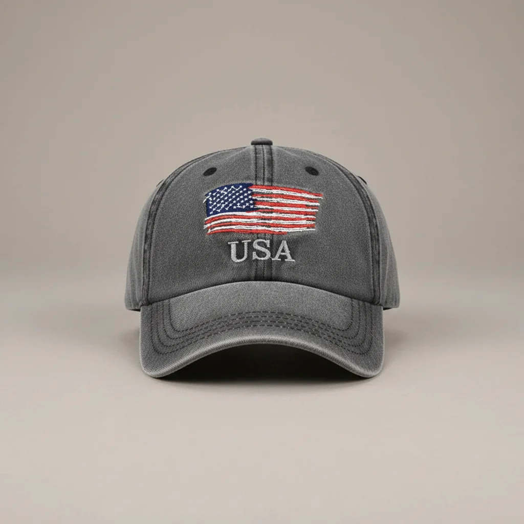 casquette vintage coton brodé style usa - Vue 1 - casquette vintage
