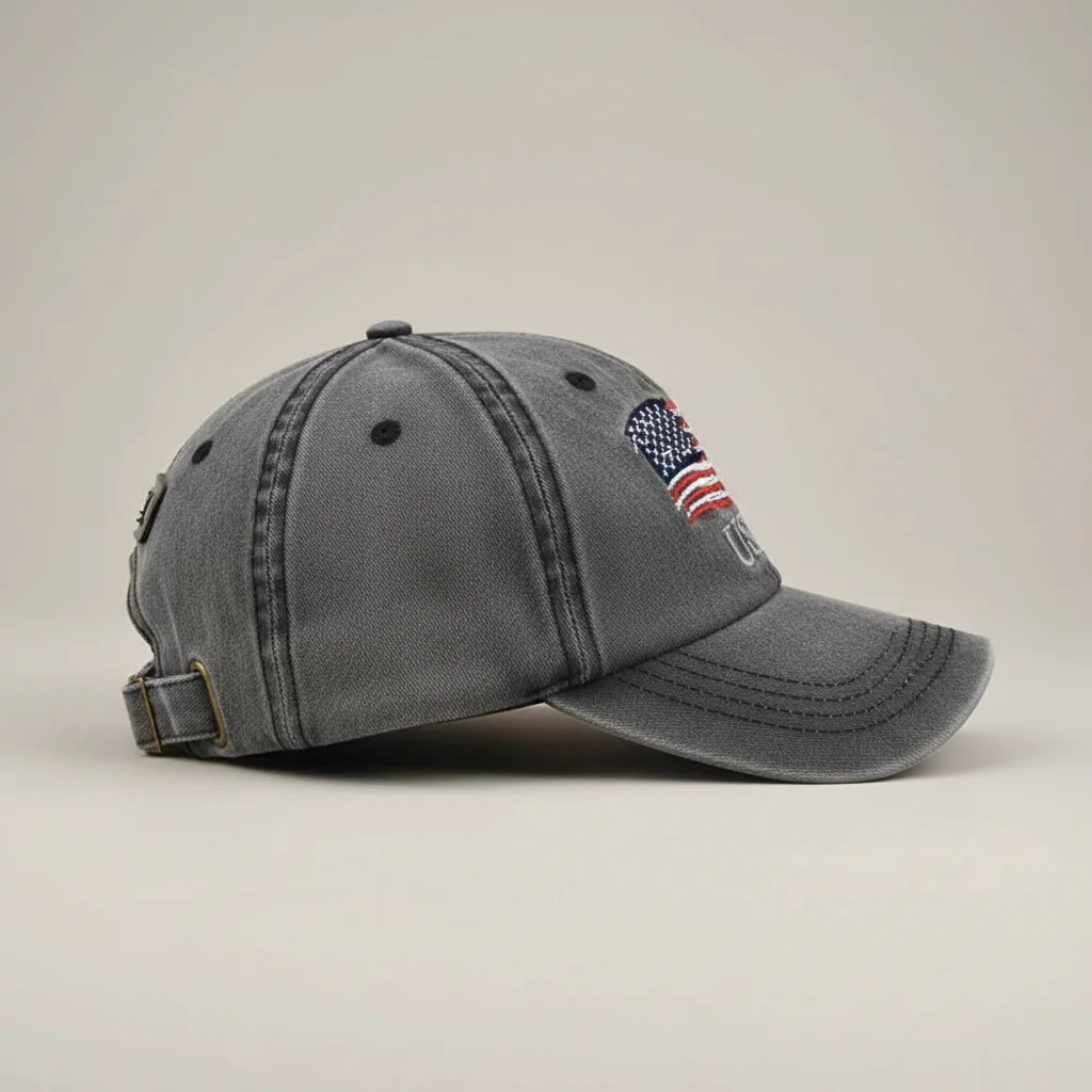 casquette vintage coton brodé style usa - Vue 2 - casquette vintage