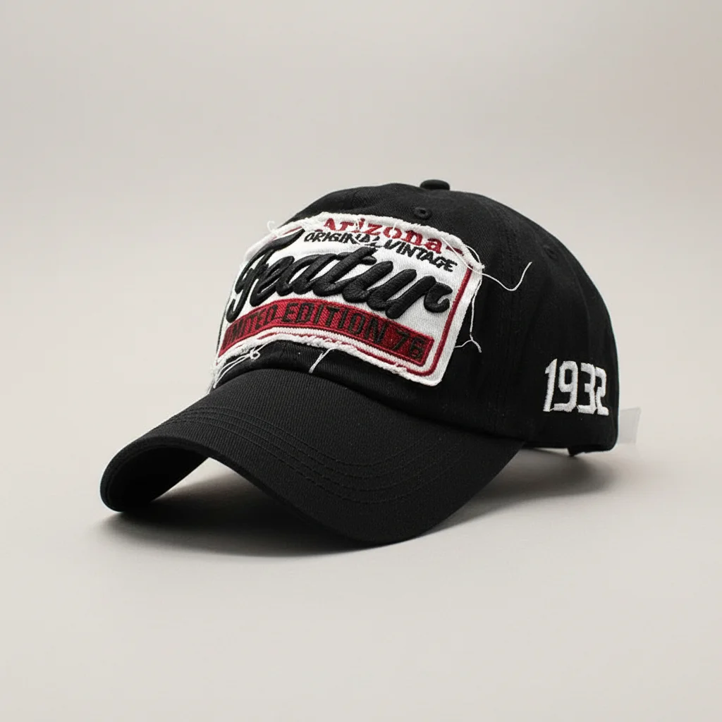 casquette vintage coton brodé style usa - Vue 2 - casquette vintage
