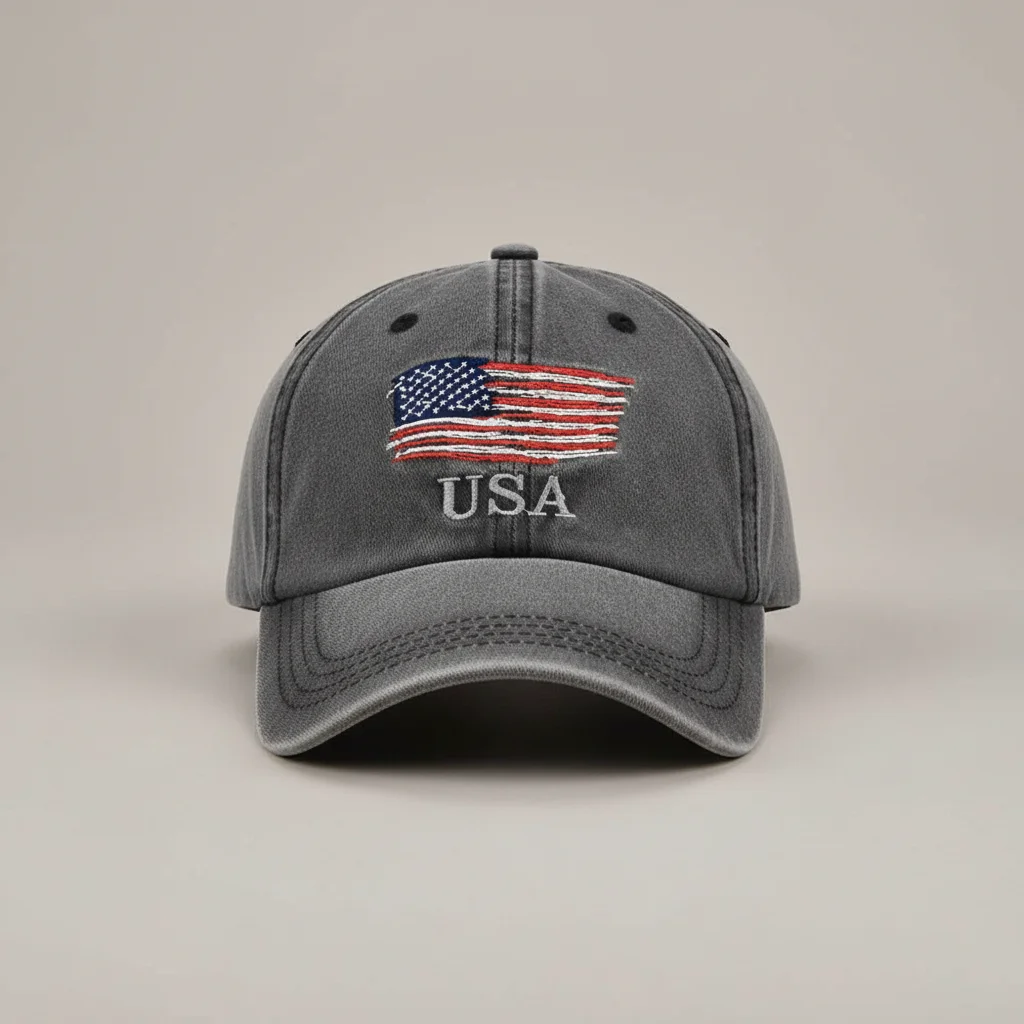 casquette vintage coton brodé style usa - Vue 3 - casquette vintage