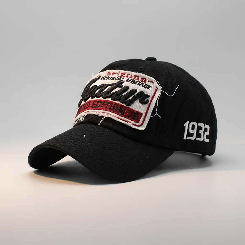 casquette vintage coton brodé style usa - Vue 4 - casquette vintage