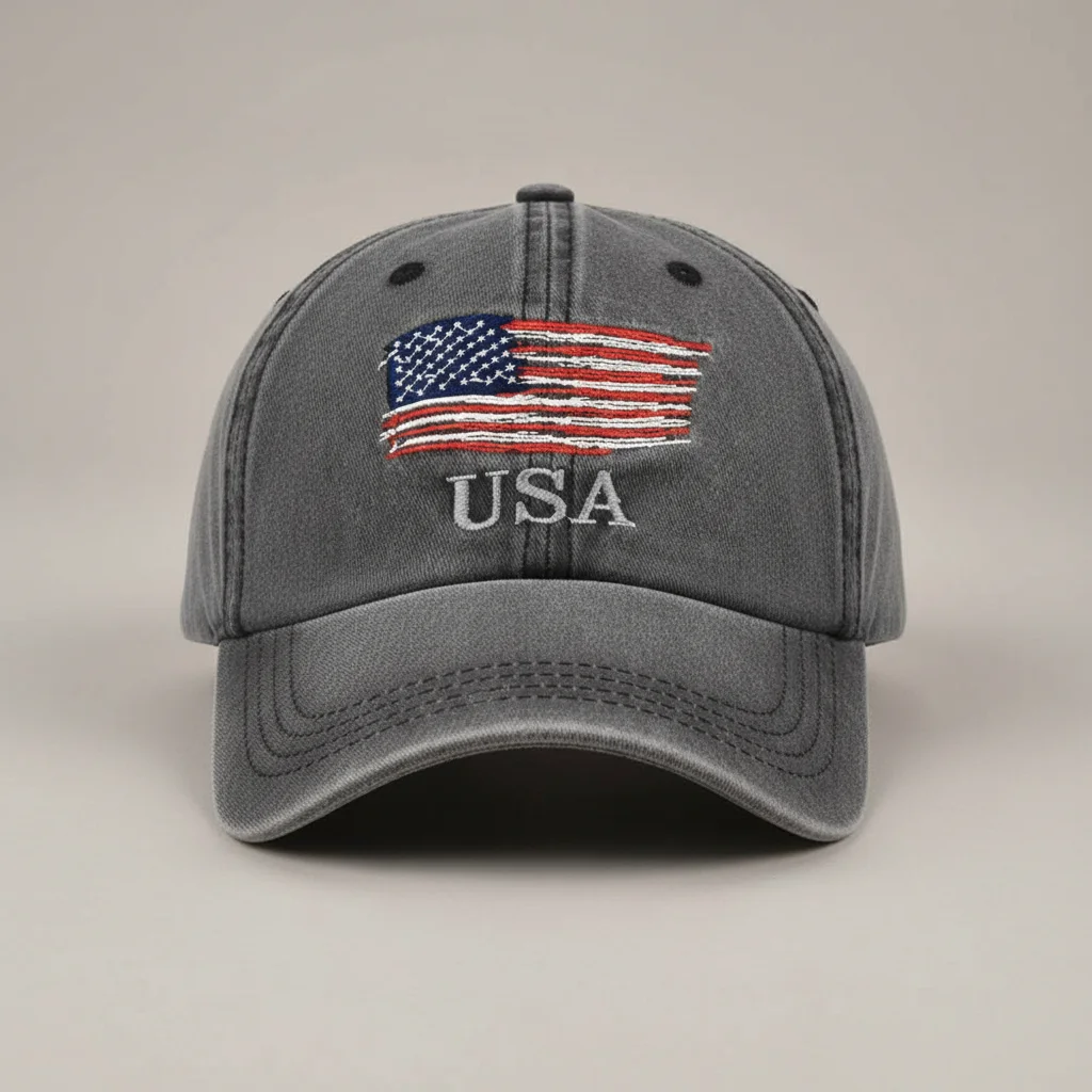 casquette vintage coton brodé usa - Vue 3 - casquette vintage