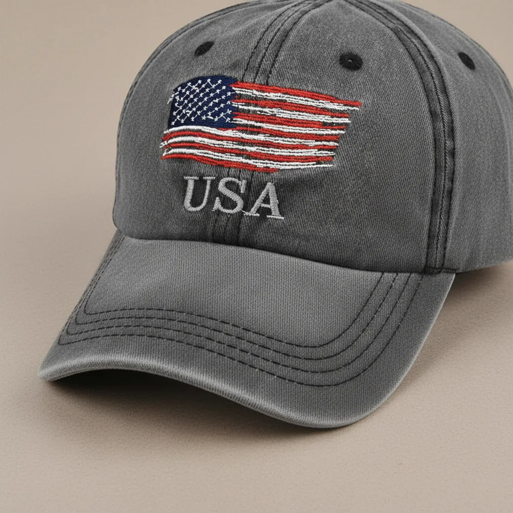 casquette vintage coton brodé usa - Vue 4 - casquette vintage