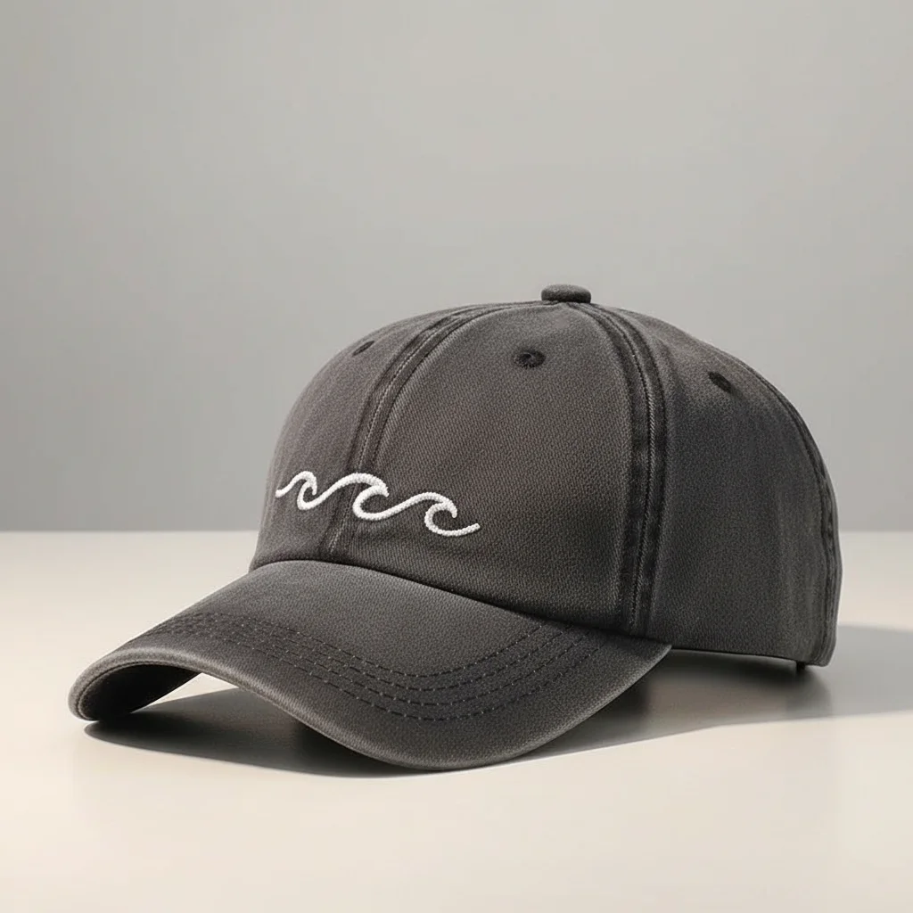 casquette vintage coton délavé motif marin - Vue 1 - casquette vintage
