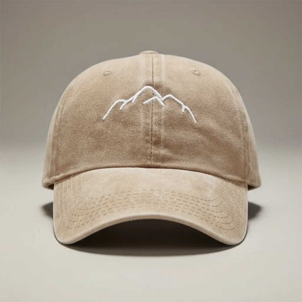 Casquette vintage coton délavé motif montagne - Vue 4 - casquette vintage