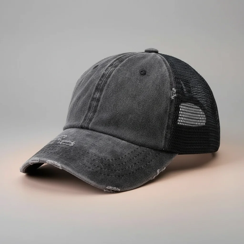 casquette vintage coton délavé queue de cheval - Vue 3 - casquette vintage