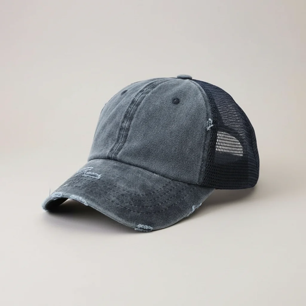 casquette vintage coton délavé queue de cheval - Vue 4 - casquette vintage