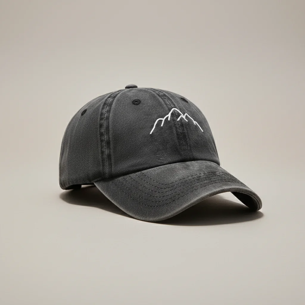 Casquette vintage délavée broderie montagne - Vue 1 - casquette vintage
