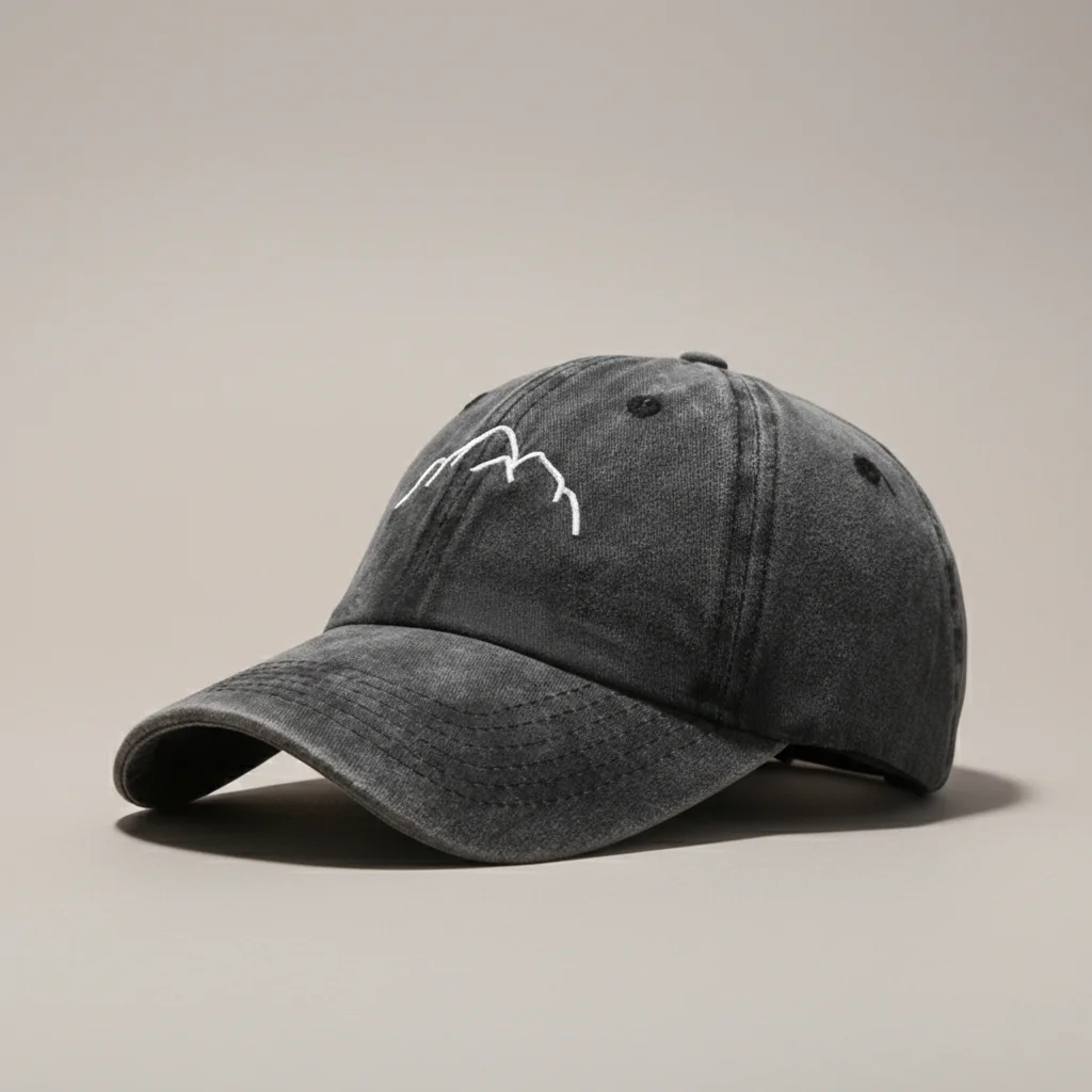 Casquette vintage délavée broderie montagne - Vue 2 - casquette vintage