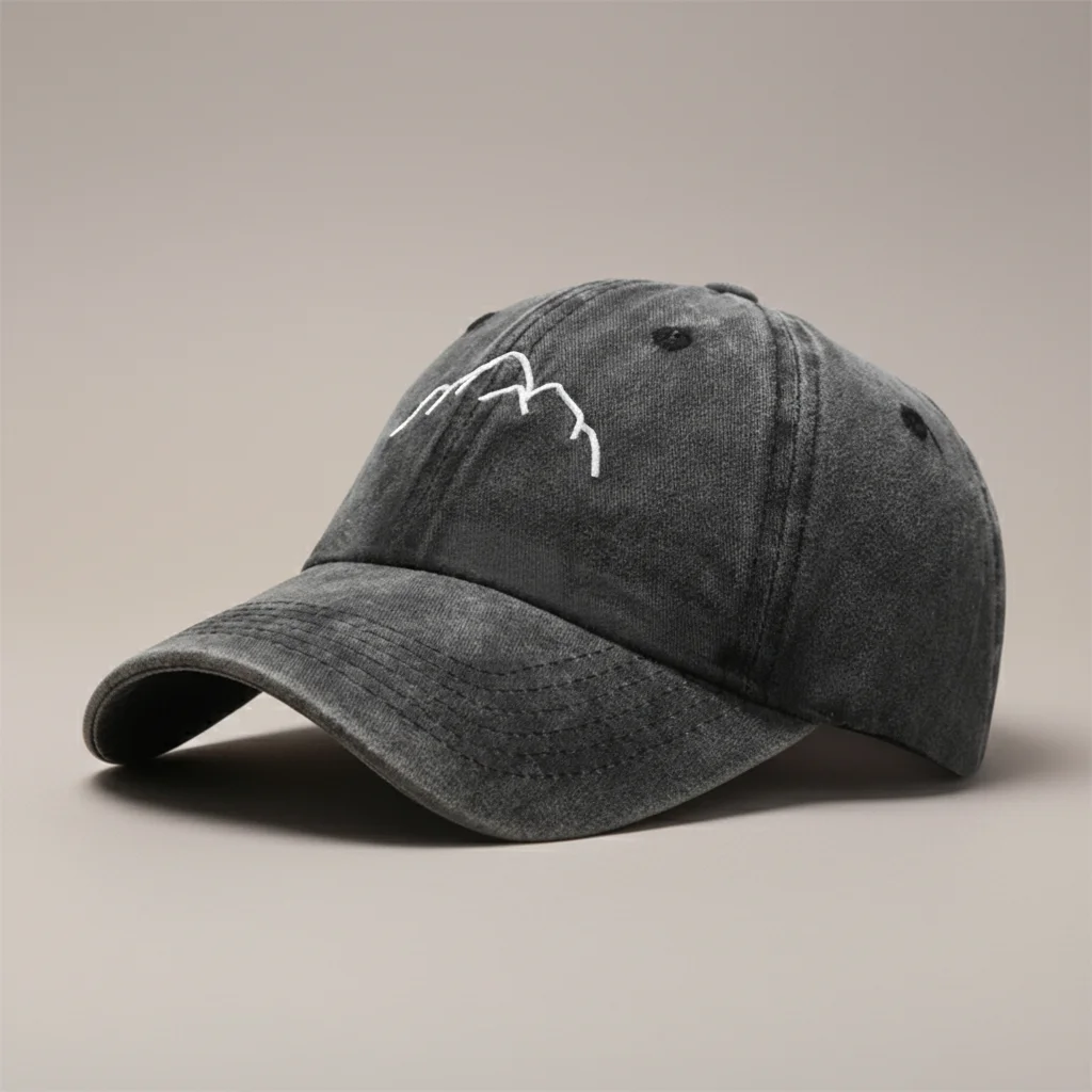 Casquette vintage délavée broderie montagne - Vue 3 - casquette vintage