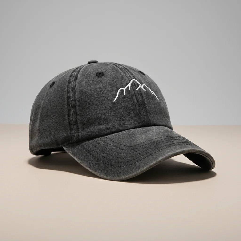 Casquette vintage délavée broderie montagne - Vue 4 - casquette vintage