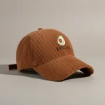 casquette vintage velours motif avocat ajustable - Vue 1 - casquette vintage