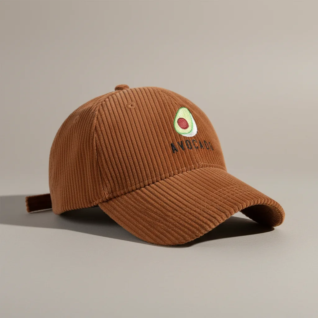 casquette vintage velours motif avocat ajustable - Vue 1 - casquette vintage