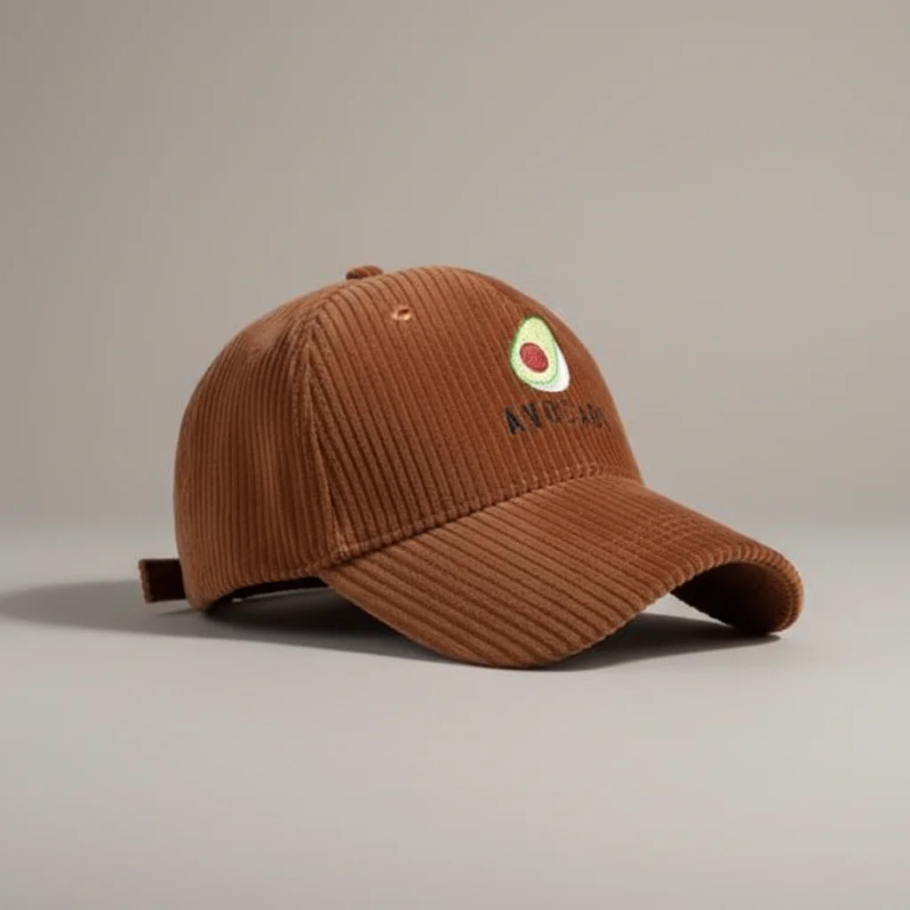 casquette vintage velours motif avocat ajustable - Vue 2 - casquette vintage