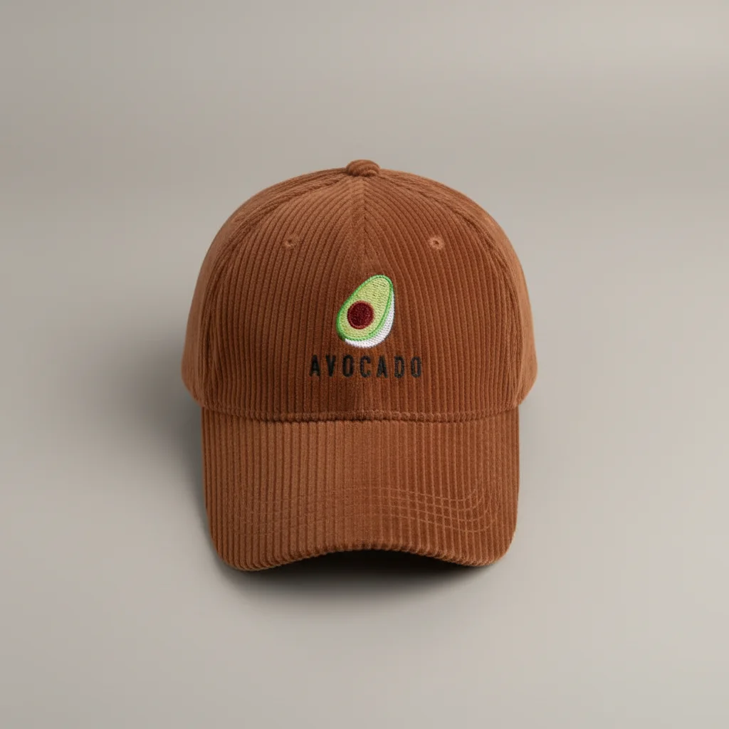 casquette vintage velours motif avocat ajustable - Vue 3 - casquette vintage