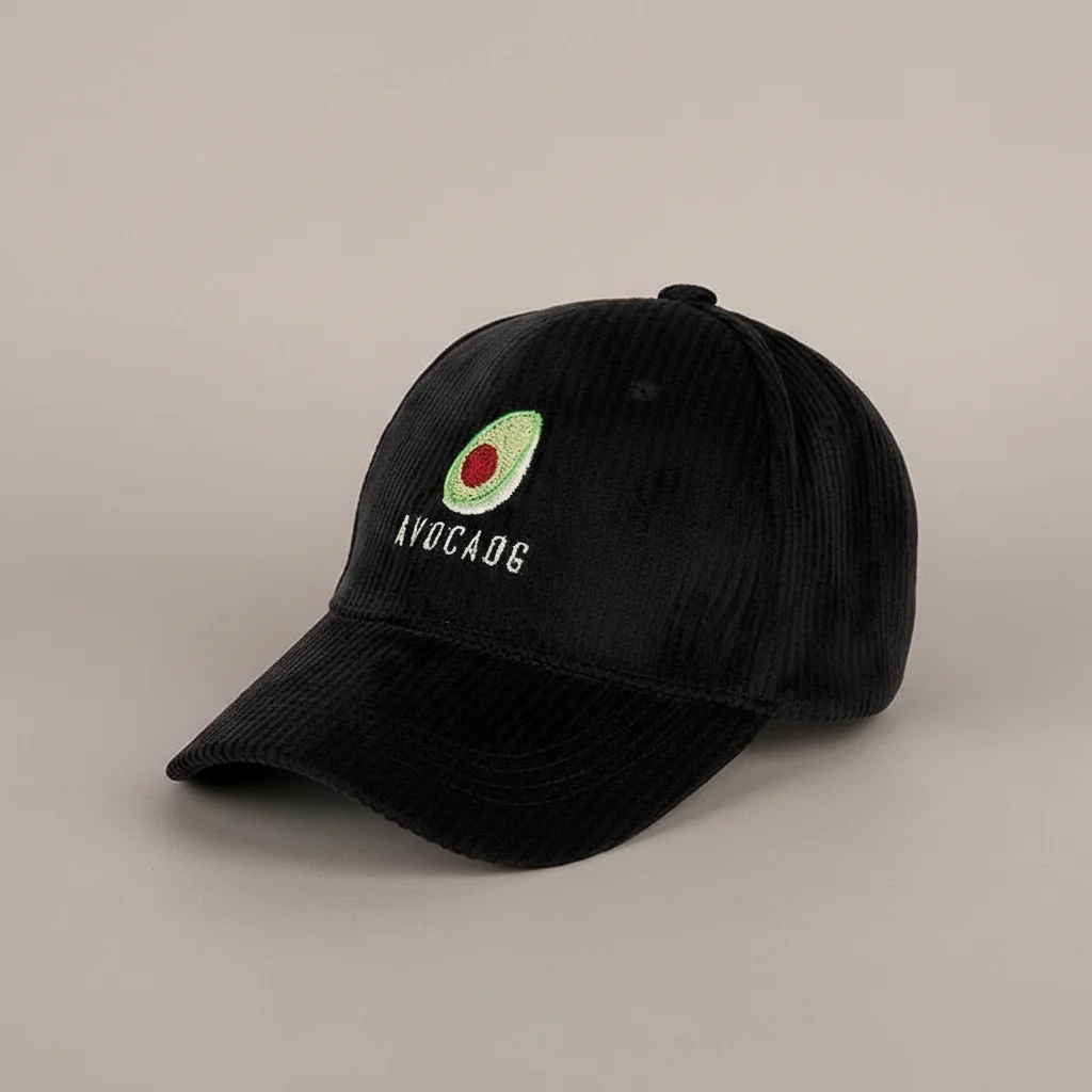 casquette vintage velours motif avocat ajustable - Vue 8 - casquette vintage