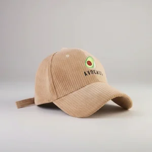 Casquette vintage velours motif avocat décalé - Vue 1 - casquette vintage
